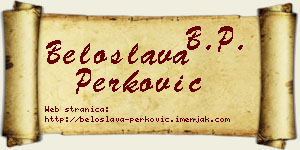 Beloslava Perković vizit kartica